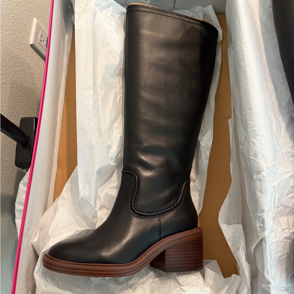 Vince Camuto Vuliann Knee High Wide Calf Boot (never worn & genuine leather) - Picture 2 of 9